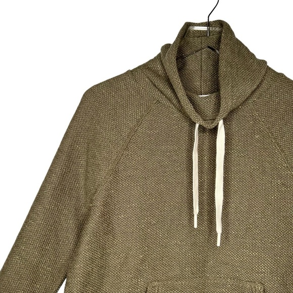 NEW Aerie Snowday Olive Green Mock Waffle Knit Women’s Hoodie Sweatshirt Sz S - Picture 2 of 11